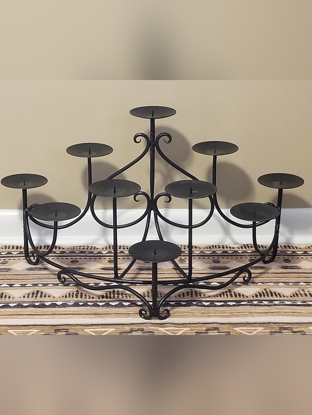 10 Candle Wrought Iron Hearth Candelabra